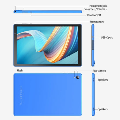 D10A 10.1 inch Tablet PC, 2GB+32GB, Android 12 Allwinner A133 Quad Core CPU, Support WiFi 6 / Bluetooth, Global Version with Google Play, US Plug (Blue) - 10.1 inch by PMC Jewellery | Online Shopping South Africa | PMC Jewellery