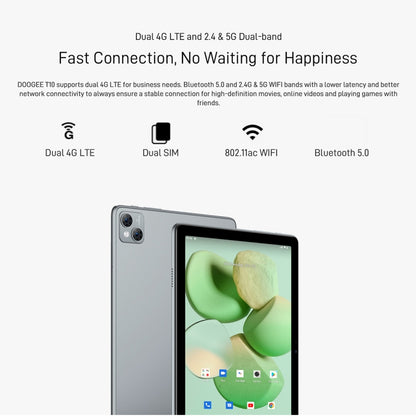 [HK Warehouse] DOOGEE T10 Tablet PC, 10.1 inch, 8GB+128GB, Android 12 Spreadtrum T606 Octa Core 1.6GHz, Support Dual SIM & WiFi & BT, Network: 4G, Global Version with Google Play(Silver) - Other by DOOGEE | Online Shopping South Africa | PMC Jewellery