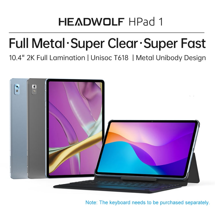 HEADWOLF Hpad1 4G LTE, 10.4 inch, 8GB+128GB, Android 11 Unisoc T618 Octa Core up to 2.0GHz, Support Dual SIM & WiFi & Bluetooth, Global Version with Google Play, US Plug(Blue) - free shipping - PMC TechLife - Order now!