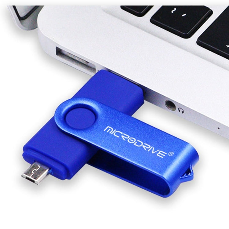 MicroDrive 8GB USB 2.0 Phone and Computer Dual-use Rotary OTG Metal U Disk (Black) - USB Flash Drives by MicroDrive | Online Shopping South Africa | PMC Jewellery