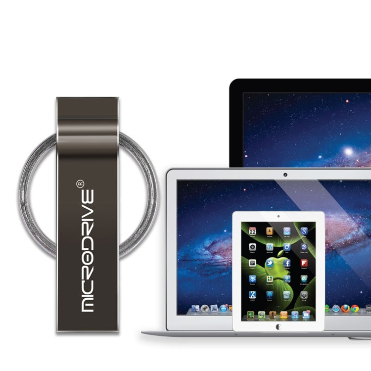 MicroDrive 4GB USB 2.0 Metal Keychain U Disk (Grey) - USB Flash Drives by MicroDrive | Online Shopping South Africa | PMC TechLife